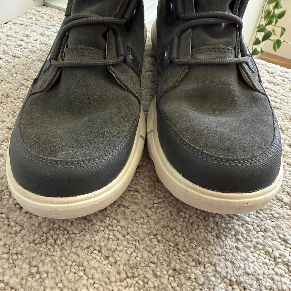Sorel EXPLORER II JOAN WATERPROOF BOOTS Faux Fur WOMEN 10 GRILL FAWN LEATHER‎